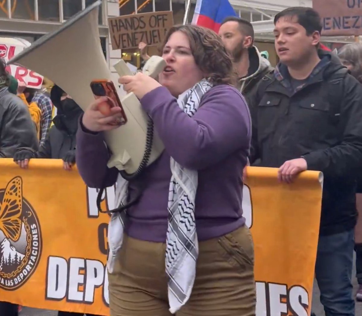 bear_ing's tweet image. Look, I realize that some Venezuelans might be happy that they've been freed of an election rigging socialist dictator and that they might have a better shot at feeding their families now .. but did ANYONE consult this fat keffiyeh wearing leftist from Portland on the matter?…