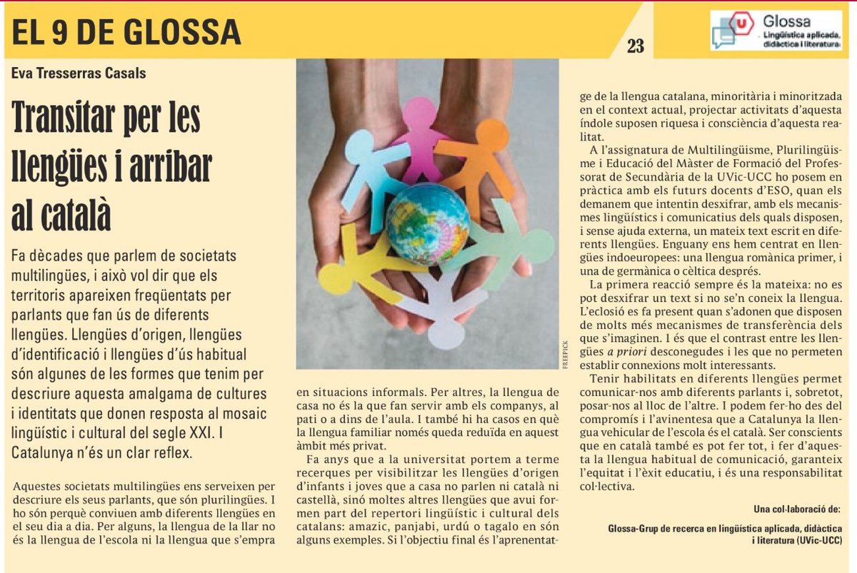 Grup de recerca Glossa | UVic-UCC tweet media