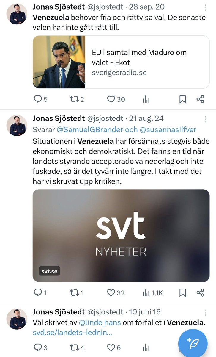 <a href="/msgrp/">Lt Dan™</a> <a href="/mauritsrannevid/">Maurits Rannevid 🇸🇪</a> Jonas Sjöstedt var varit rätt tydlig om Maduro och Venezuela.