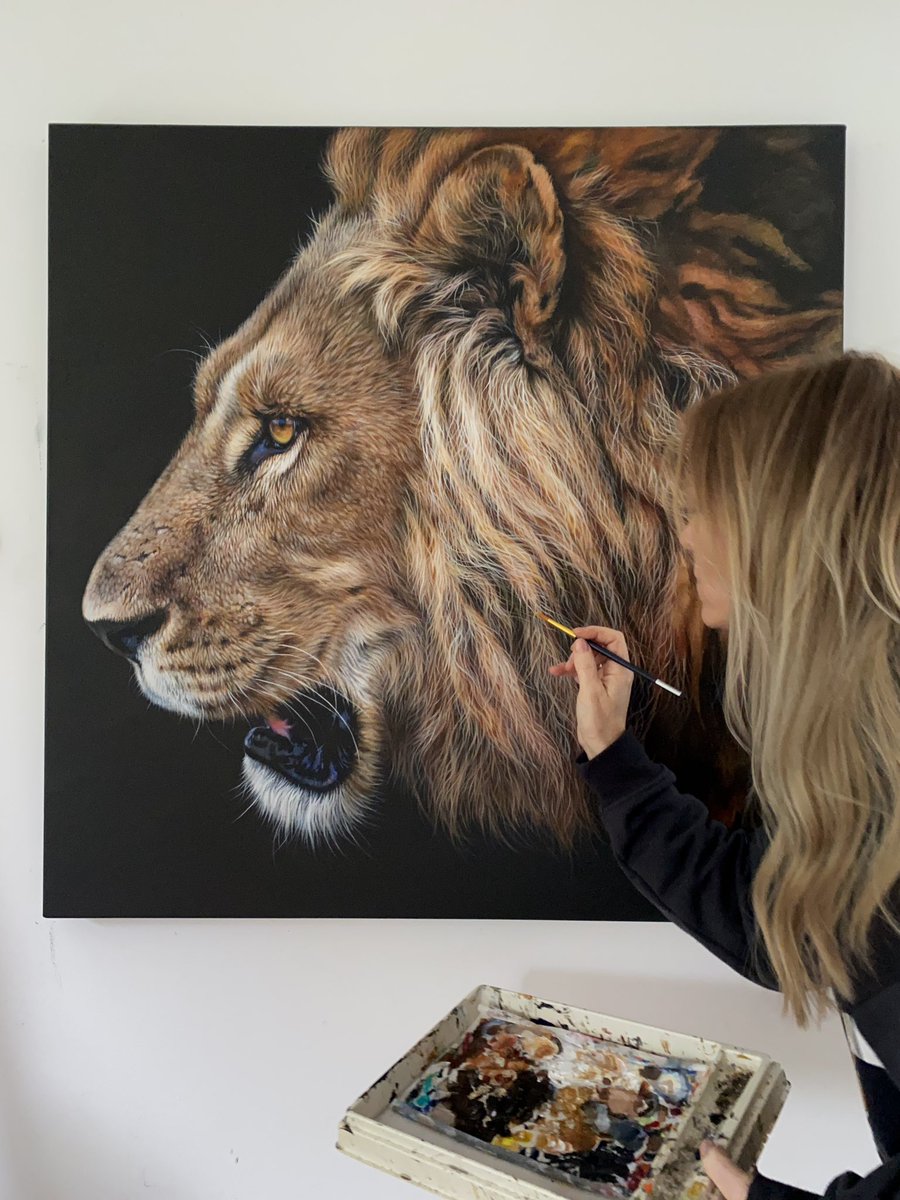 My latest lion painting in progress….just the mane to finish!

For more info on this painting please send me a message julierhodes.com 

#lionart #lionpainting #art #animalartwork #wildlifeartist #artaddict #painting #painter #acrylicart #bigcats #lion #artgallery