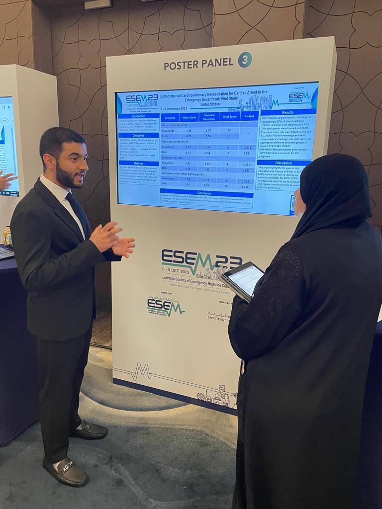 ksuemergency's tweet photo. E-CPR Resuscitation for Cardiac Arrest in the Emergency Department: Emergency Medicine Physicians Perception and Practices
E- poster presentation by Dr.Hassan Alshaqaq @HassanAlshaqaq
#ESEM23
@UAE_ESEM https://t.co/AtLHBcago2