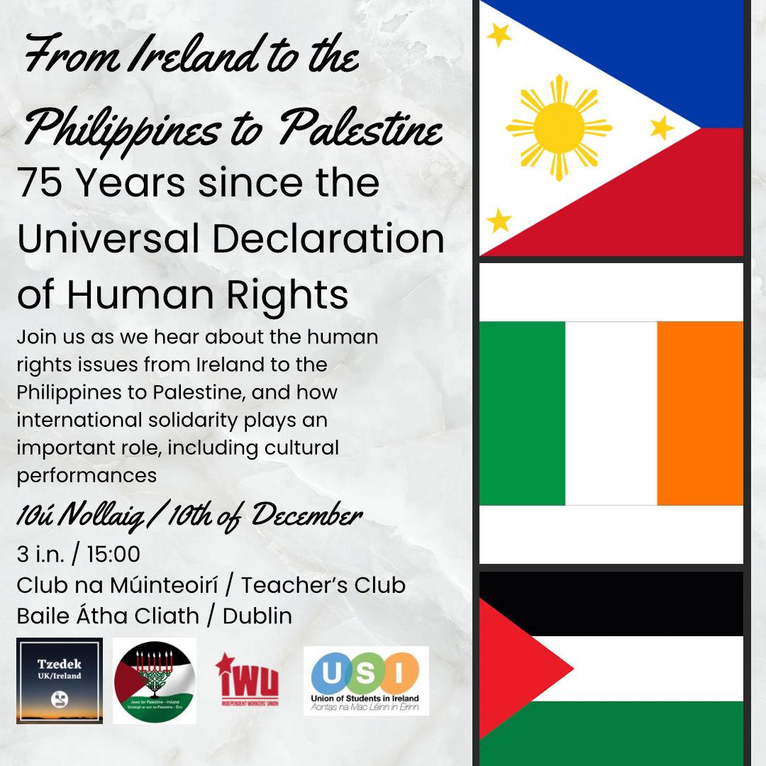 Off to Dublin this afternoon to perform a few songs at this event in the Teachers Club which is being organised by Tzedek UKI, Jews for Palestine - Ireland, The Independent Workers Union (IWU) and the USI. If you're in the area, pop in!