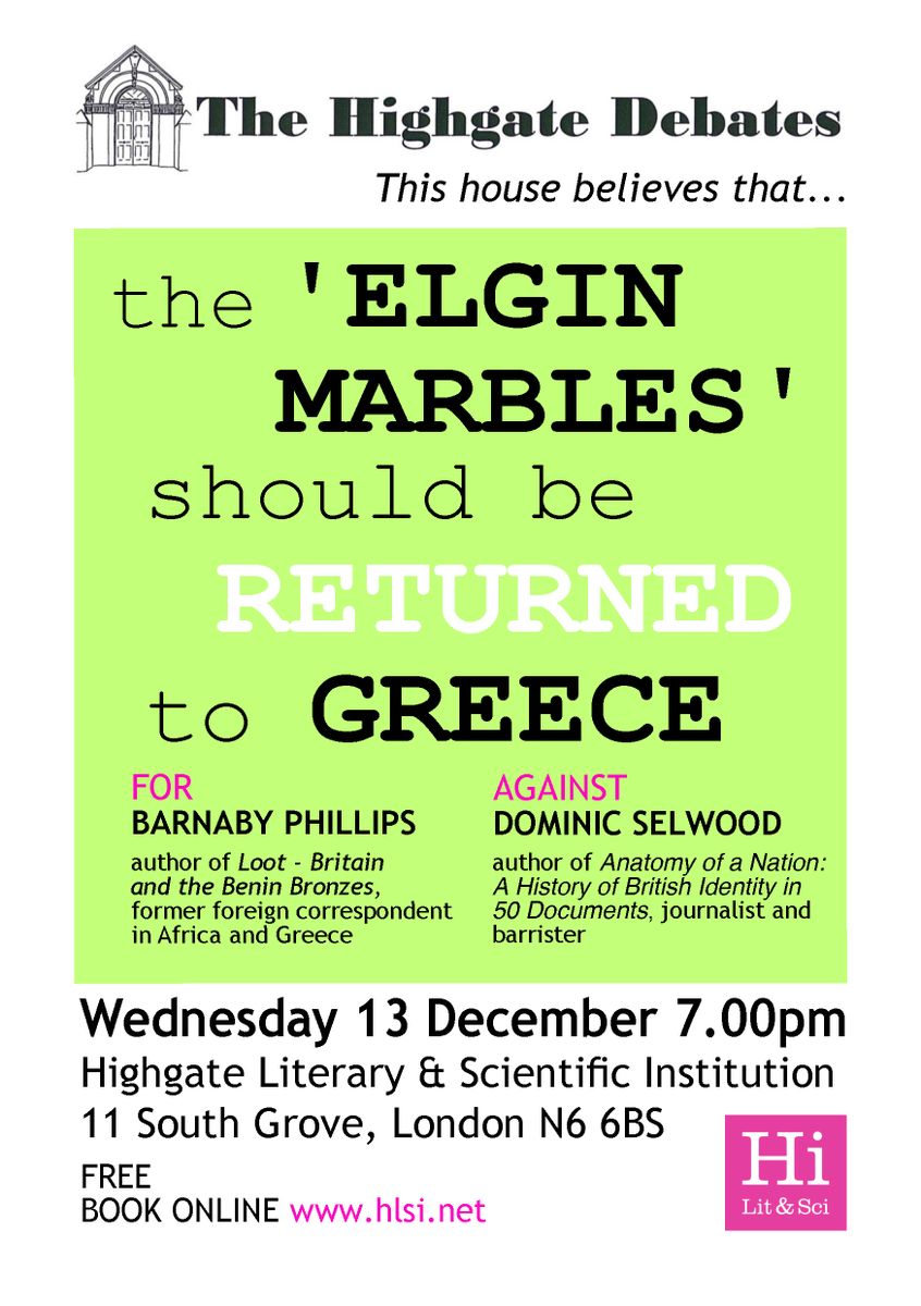 A timely topic! At the lovely @HighgateLitSci. Do come along if you feel like some lively debate to warm up a chilly December evening! With @BarnabyPhillips.