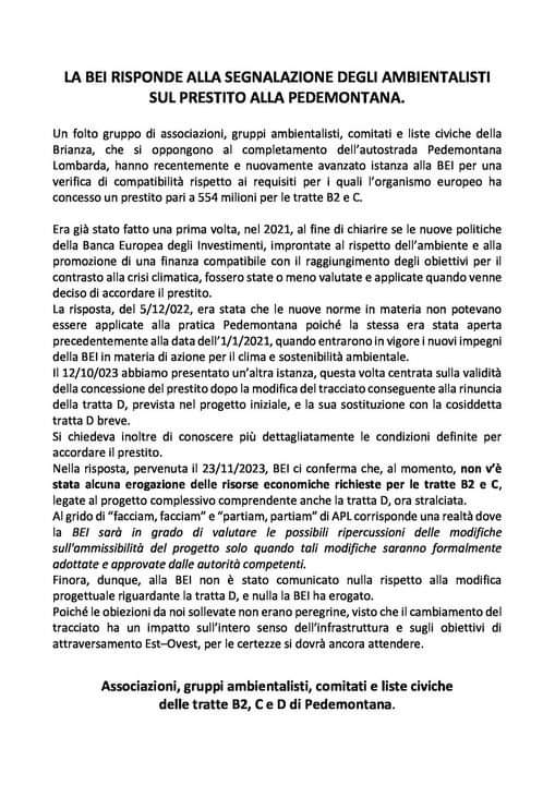 Parco_per_Berna's tweet photo. ✖️💰✖️ #BancaEuropeaInvestimenti su #Pedemontana❌️🛣❌️: https://t.co/CYF4l1D4Fq