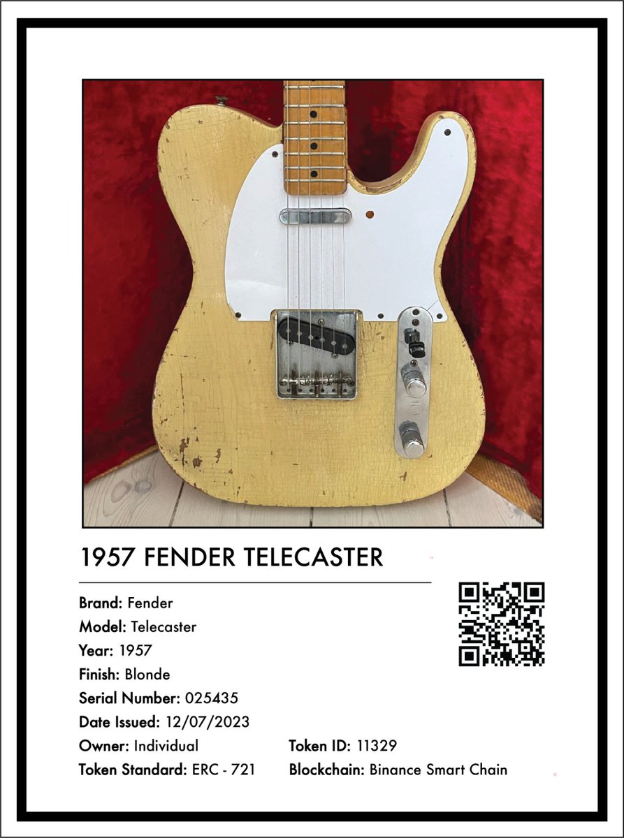 Hope everyone is having a great weekend - we continue to prepare behind the scene... 

#vintageandrare #vandr #1957fendertelecaster #fendertelecaster
#certificateofownership #vintageguitars #vintageguitars
#NFT #ETH #BSC #Securedonblockchain #SOB