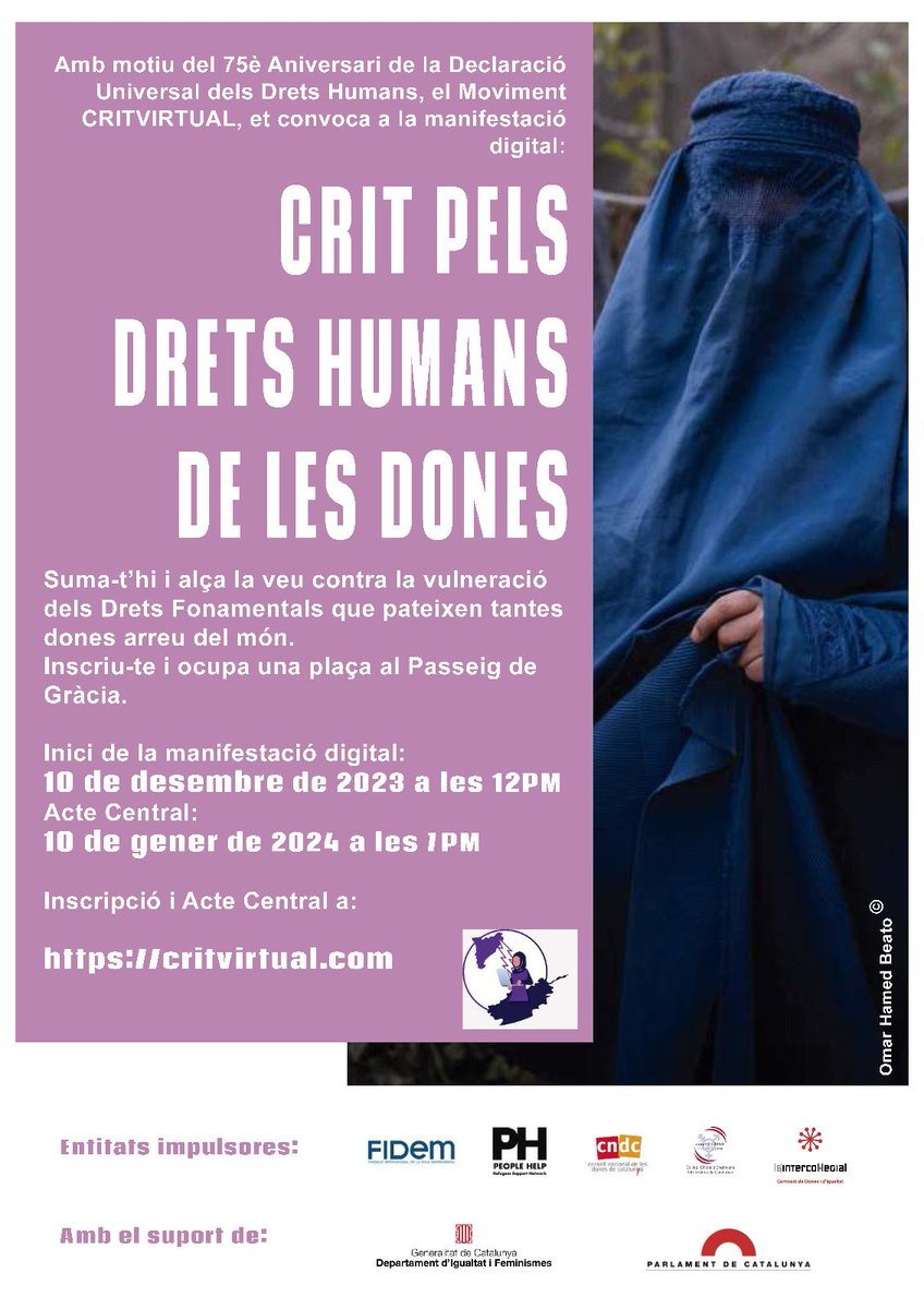 Torna el #critvirtual
#10des 75 aniversari dels #HumanRights #HumanRightsDay2023 
Connecta't al web 
Critvirtual.com
I registra't al crit pels drets humans  de les dones que és digital i internacional i AVUI comença
<a href="/fidem/">Fidem</a> <a href="/DCoeinf/">donesCOEINF</a> #donesIntercolcat #PeopleHelp
