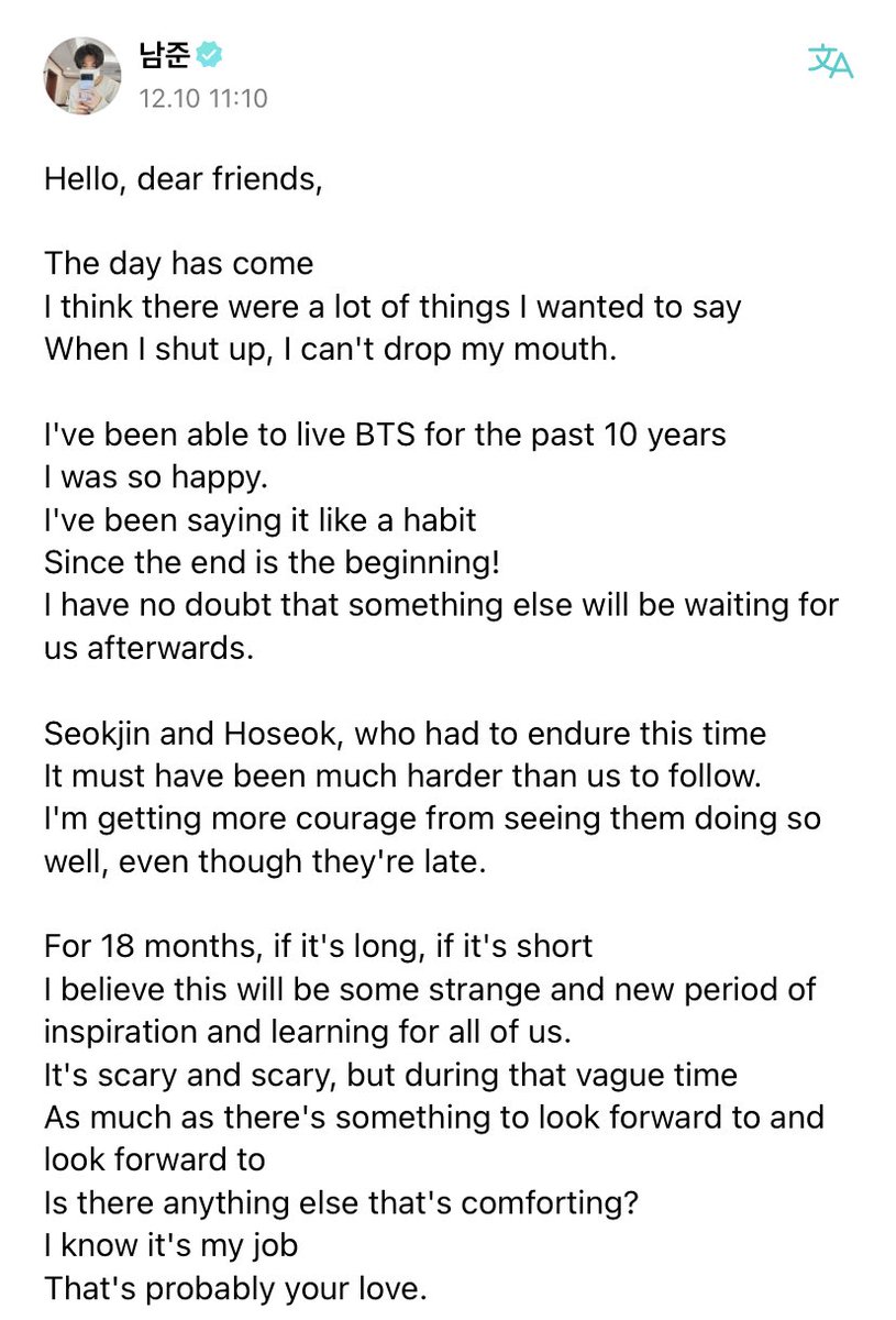 rmarchives's tweet photo. namjoon’s letter via weverse translation https://t.co/crKYNxZCma
