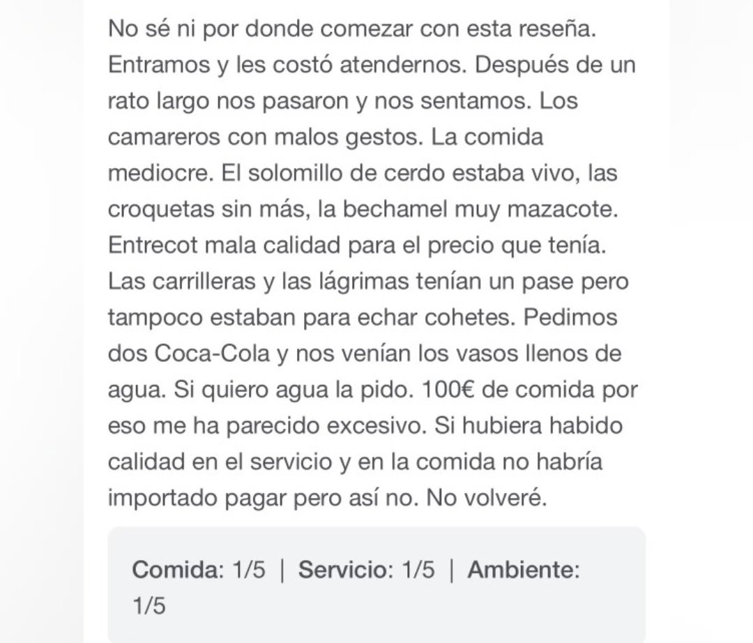 soycamarero's tweet photo. La costumbre de creer tener el derecho de hacer lo que quieras en los restaurantes, porque si no, voy corriendo a las reseñas a patalear. https://t.co/HgJzRKLLTc