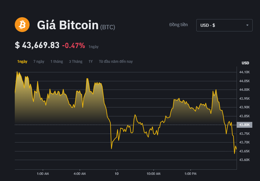 Hungluatvn's tweet photo. Sau 10 ngày không vào Binance xem giá bitcoin làm tôi hốt hoảng, coin đang trên đà tăng trưởng, nên đầu tư tiếp hay ngưng đang là câu hỏi nan giải đối với các Trader hiện nay. Giá hiện tại của Bitcoin là $ 43,669.83 cho mỗi (BTC / USD)
#bitcoinnews  #Binance https://t.co/6VRt8P1ZnB