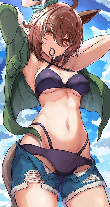 水着のタキオンでした #今年も残りわずかなので今年一番伸びた絵を貼る