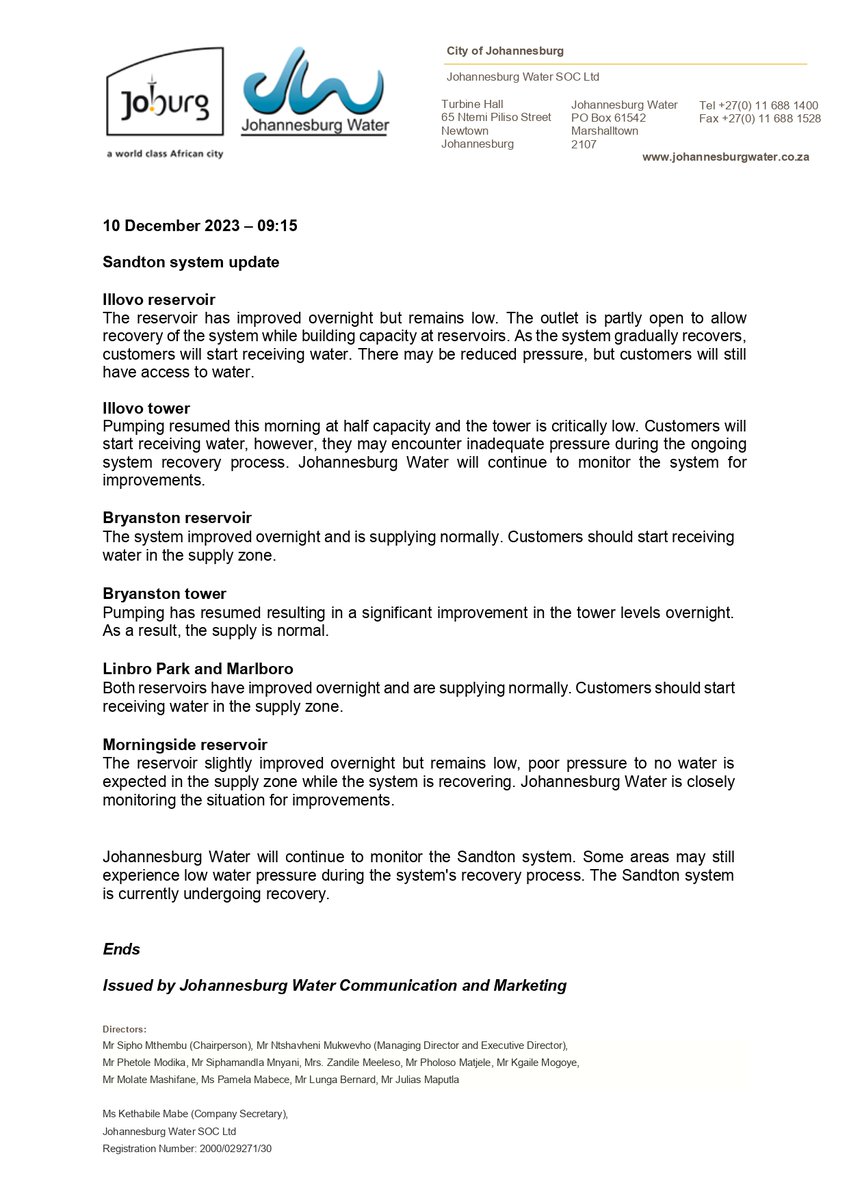 Johannesburg Water tweet media
