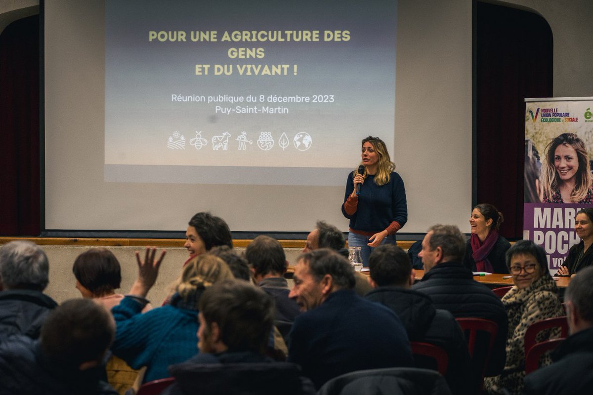 MariePochon's tweet photo. #SurLeChamp Ce vendredi, nous organisions avec @MaudGrard et @BenePasiecznik une réunion publique à Puy-Saint-Martin📍 pour échanger avec les acteurs-rices du monde agricole et les drômois-es sur nos propositions pour l’avenir de notre système agricole 🌾
https://t.co/BZ9SwzxJj7 https://t.co/HIXqg4Xjon