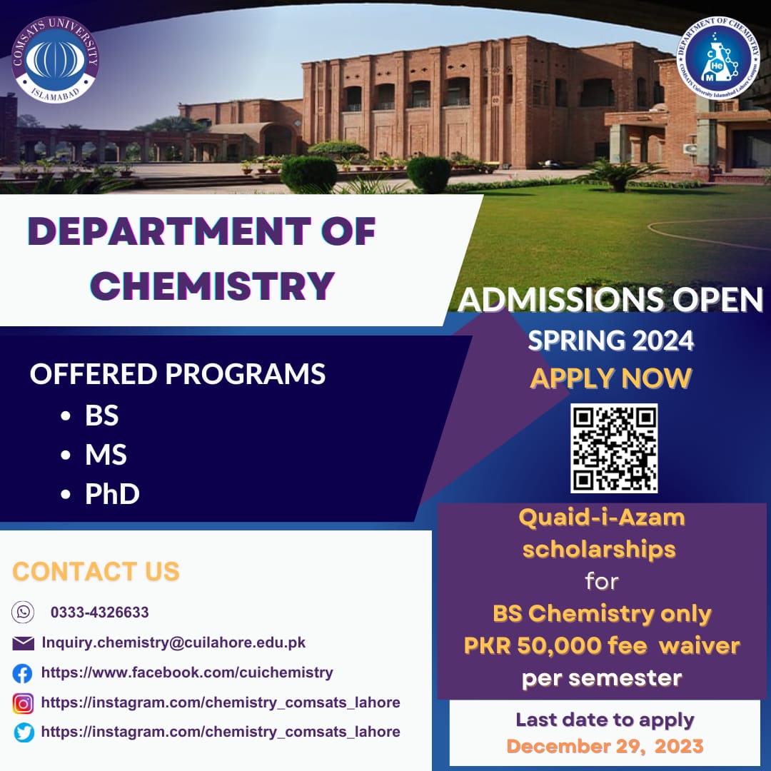 AbFaseeha's tweet photo. Unleash your scientific potential!
COMSATS UNVEILED BS CHEMISTRY https://t.co/06yhh0OVI5
