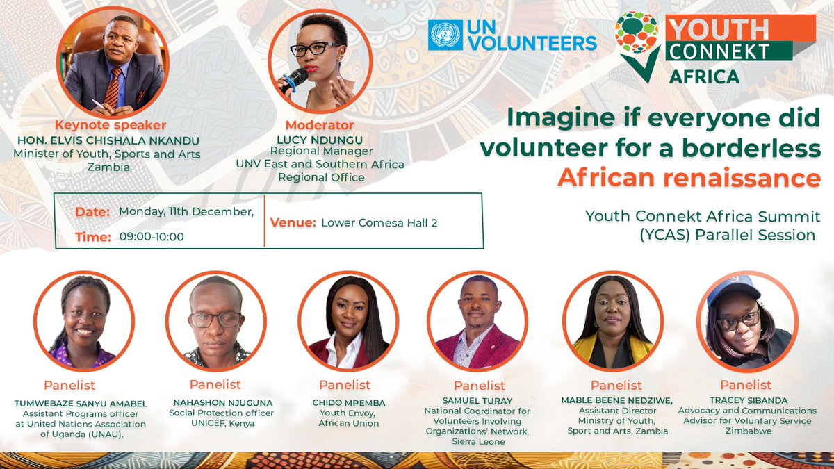 The Youth Connect Africa Summit is ongoing. Join our panelist from @VSOZimbabwe Tracey Sibanda, tomorrow as we tackle the topic of Volunteerism in Africa. #YCA2023 #YCAKeSummit