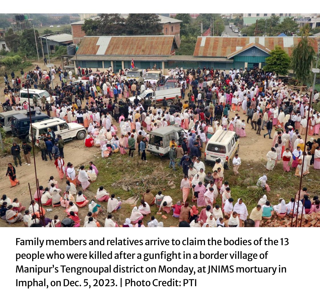 In the highest single-day loss of life in the violence since it erupted in Manipur in May this year, 13 unarmed Meitei Youth were killed this week. Some as young as 15-17 year old, they were believed to be internally displaced people living at relief camps since their homes were