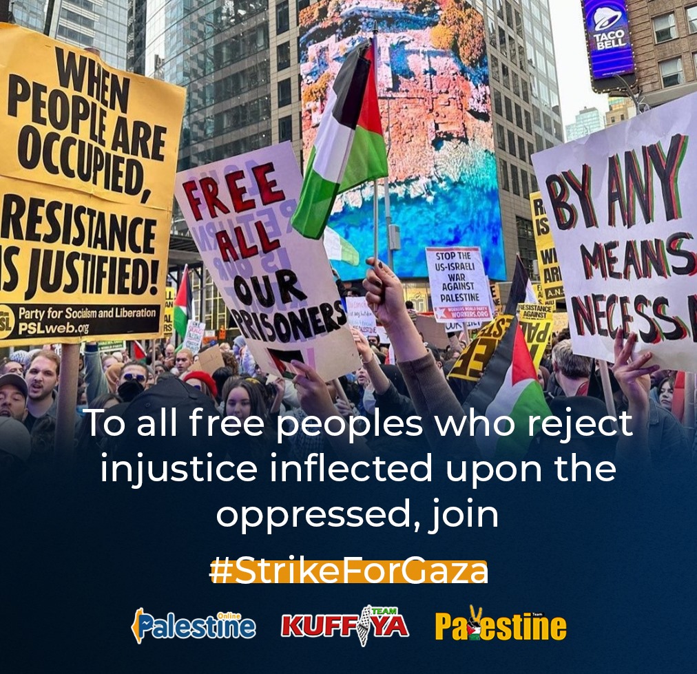 gazabehindscens's tweet photo. To all free peoples who reject injustice inflicted upon the oppressed, join #StrikeForGaza to demand an immediate ceasefire. https://t.co/TYq1OwrVc4