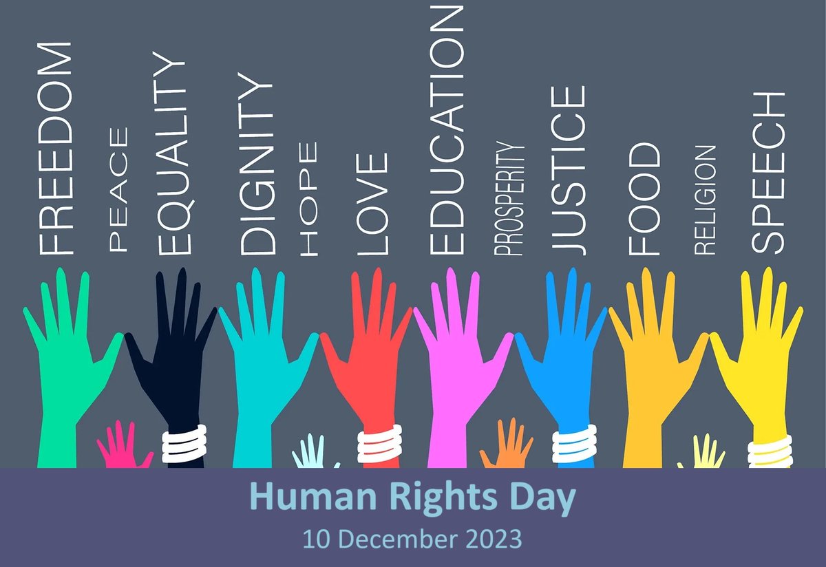 #HumanRightsDay, 10 December - on this day in 1948 the @UN General Assembly adopted the Universal Declaration of Human Rights which proclaims the inalienable rights which everyone is entitled to. 2023 theme: “Freedom, Equality and Justice for All'. #HRD2023 #StandUp4HumanRights