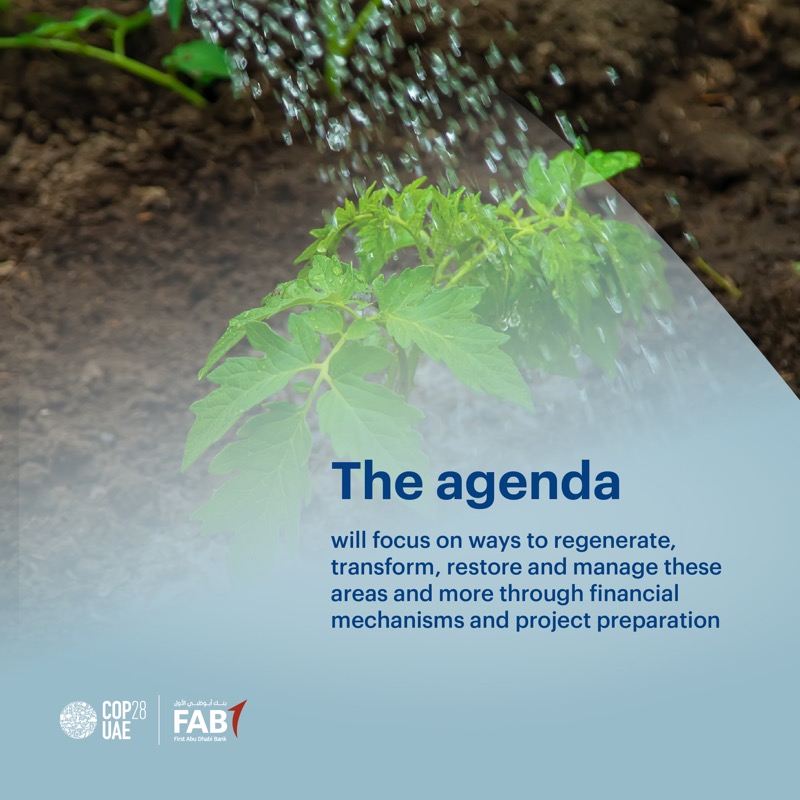 FABConnects's tweet photo. We take a closer look at the important topics of “Food, Agriculture and Water” with the objective of understanding how these systems are also key contributors to climate change.
 
#PathwaytoCOP28 #FAB #ClimateChange #COP28UAE #CleanWater #Sustainability | @COP28_UAE