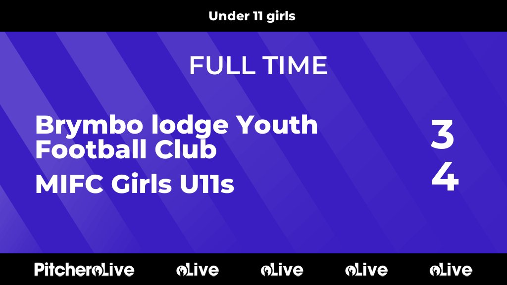 FULL TIME: Brymbo lodge Youth Football Club 3 - 4 MIFC Girls U11s
#BRYMIF #Pitchero
brymbolodgeyouthfootballclub.co.uk/teams/274309/m…