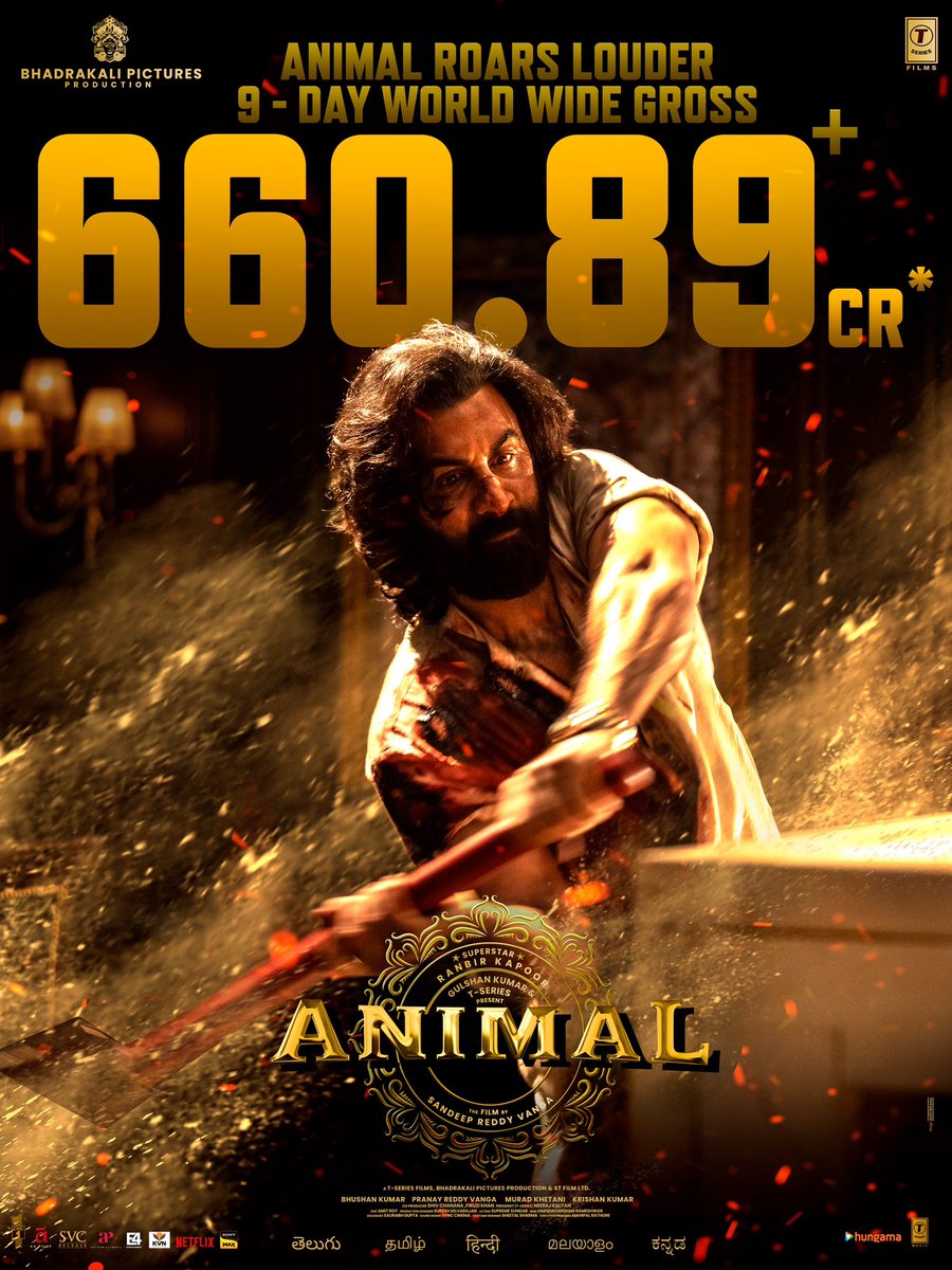 #ANIMAL IN 9 DAYS: ₹ 660.89Cr