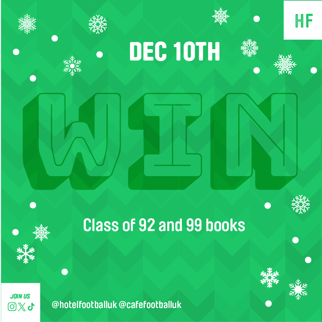 hotelfootballuk's tweet photo. IT'S DAY 10!❄

WIN the Class of 92 &amp; Class of 99 Books!📚

To enter, follow the steps below!👀

Get entering and GOOD LUCK!🤩⁠

#competition #countdowntochristmas #enter #giveaway #manchesterunited #hotel #football #hotelfootball #oldtrafford #inittowinit #manchester #uk https://t.co/752ZKkatdv