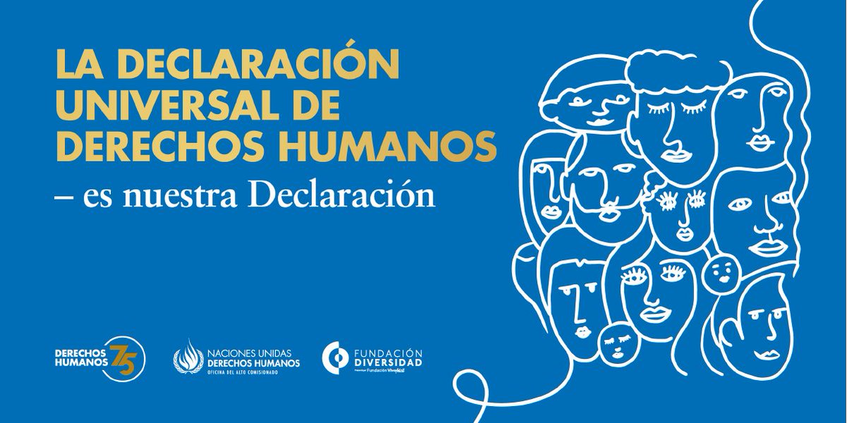 Fund_Diversidad's tweet photo. 🌐 Hoy la #DeclaraciónUniversal de #DerechosHumanos cumple 75 años.
🧑🏽💼 Desde el ámbito laboral se deben cumplir los #DDHH para que toda la plantilla tenga un trabajo digno.
📝 Más sobre el 75º aniversario en @ONU_es: https://t.co/awg68vJco2
#75HumanRights https://t.co/6v1aeDsori