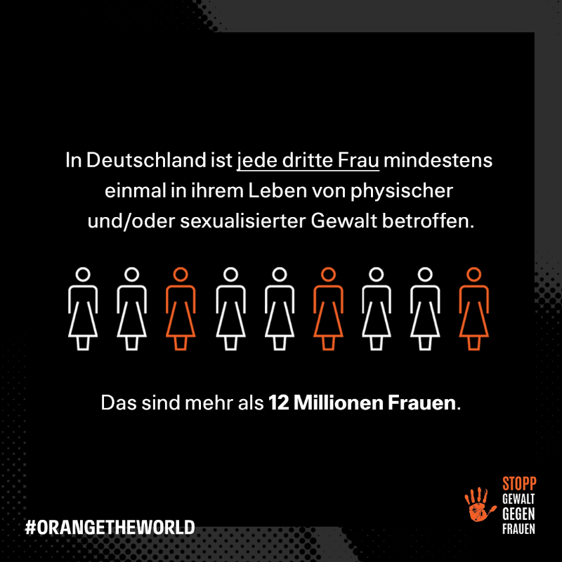 Eintracht's tweet photo. Gewalt gegen Frauen geht uns alle an! 

ℹ️ #Orangetheworld ist ein jährlicher Gedenk- und Aktionstag zur Bekämpfung von Diskriminierung und Gewalt jeder Form gegenüber Frauen und Mädchen.

#SGE