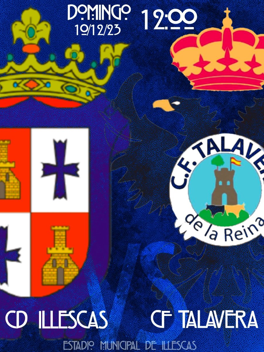 ⚽ Día de Partido ⚽
🗓️ 12/10/23
🕛 12:00 h
🏟️ Estadio Municipal de Illescas
<a href="/CD_Illescas/">CD Illescas</a> VS <a href="/CFTalavera/">CF Talavera de la Reina 💙🏺</a>