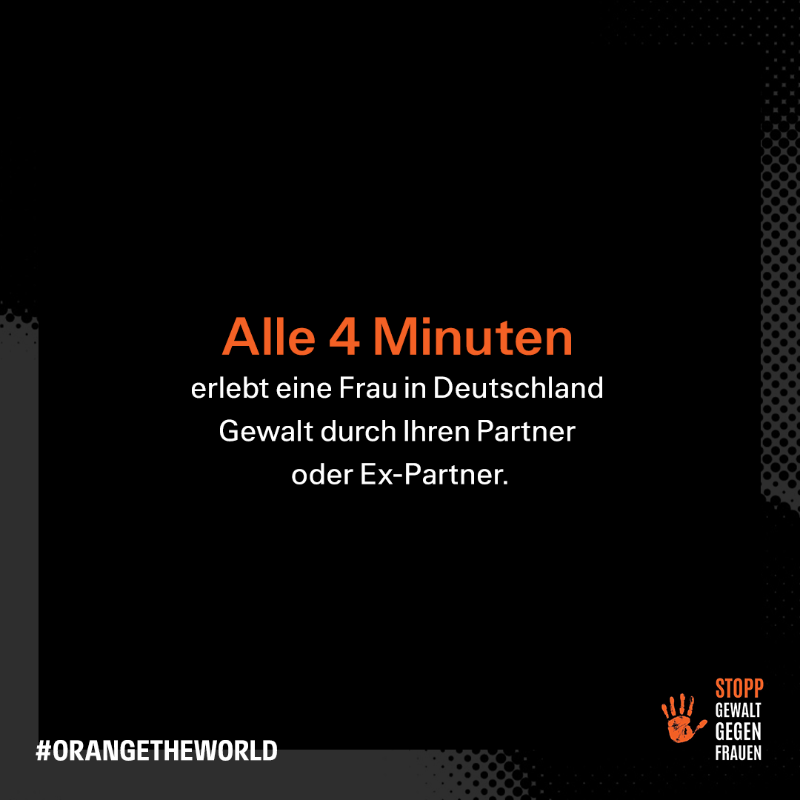 Eintracht's tweet photo. Gewalt gegen Frauen geht uns alle an! 

ℹ️ #Orangetheworld ist ein jährlicher Gedenk- und Aktionstag zur Bekämpfung von Diskriminierung und Gewalt jeder Form gegenüber Frauen und Mädchen.

#SGE