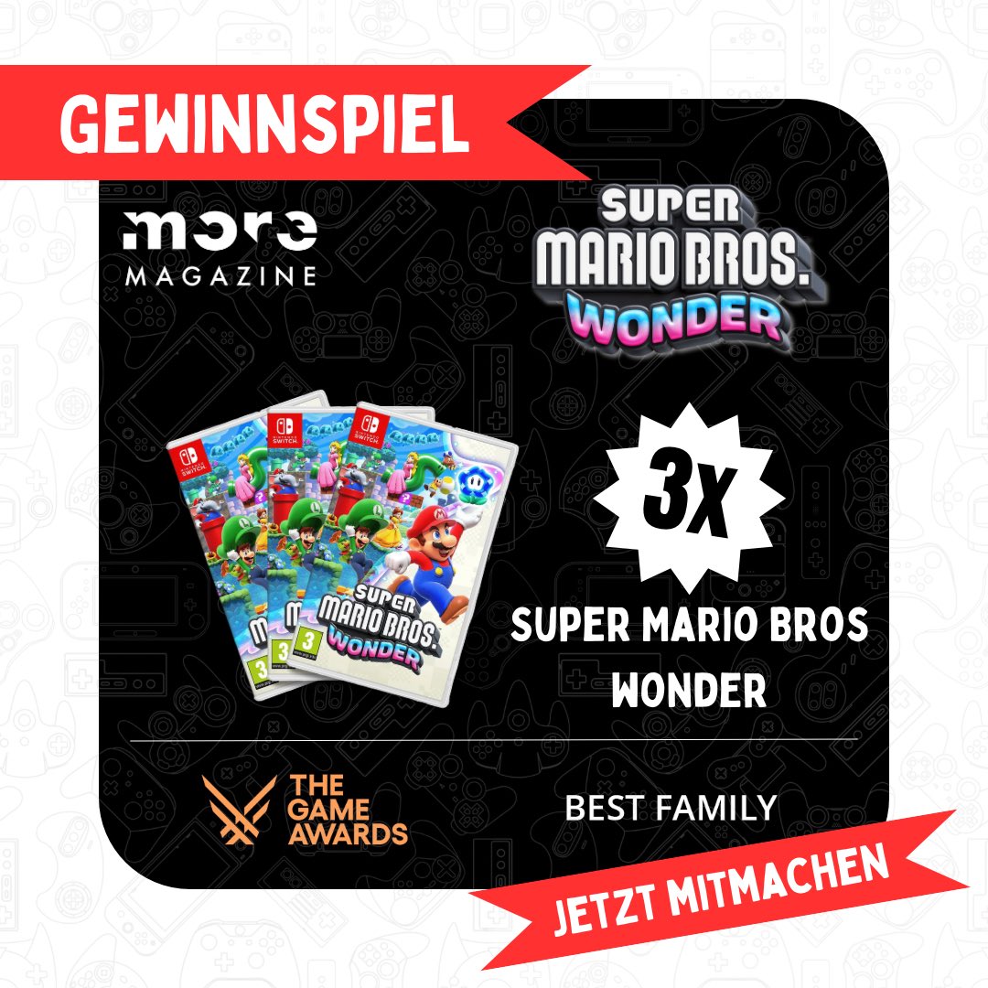 Letzter Tag des #SuperMarioWonder Gewinnspiels: Sichert euch die Chance auf 1 von 3 Exemplaren des Gewinners des #gameawards für das beste Family-Game. Und so geht’s: ► Folgt uns auf X ► Schreibt uns in den Kommentaren euer beliebtestes Super Mario-Spiel ► Teilt diesen Post