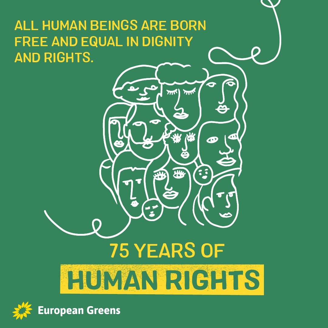 🇺🇳 Today we pay tribute to 75 years of Universal Human Rights.

🕊️ The principles of dignity, equality &amp; freedom are as relevant today as they were in 1948.

💚 As Greens, we believe that if we work together, a world where human rights are a reality for everyone is possible!