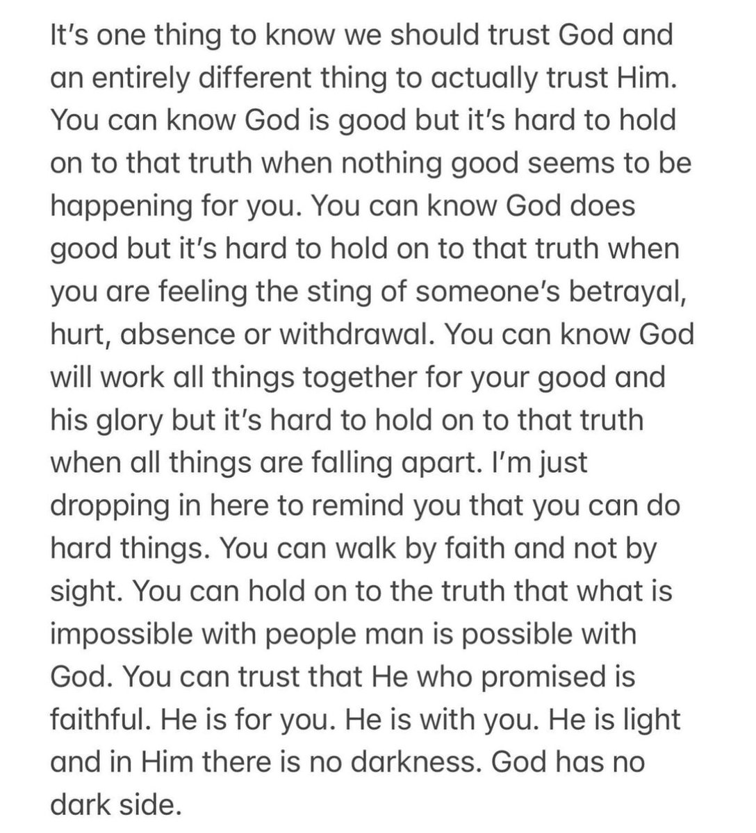 ChristineCaine's tweet photo. This is the message we have heard from him and declare to you: God is light; in him there is no darkness at all.
(1 John 1:5 NIV) https://t.co/b4avIBnJZ6