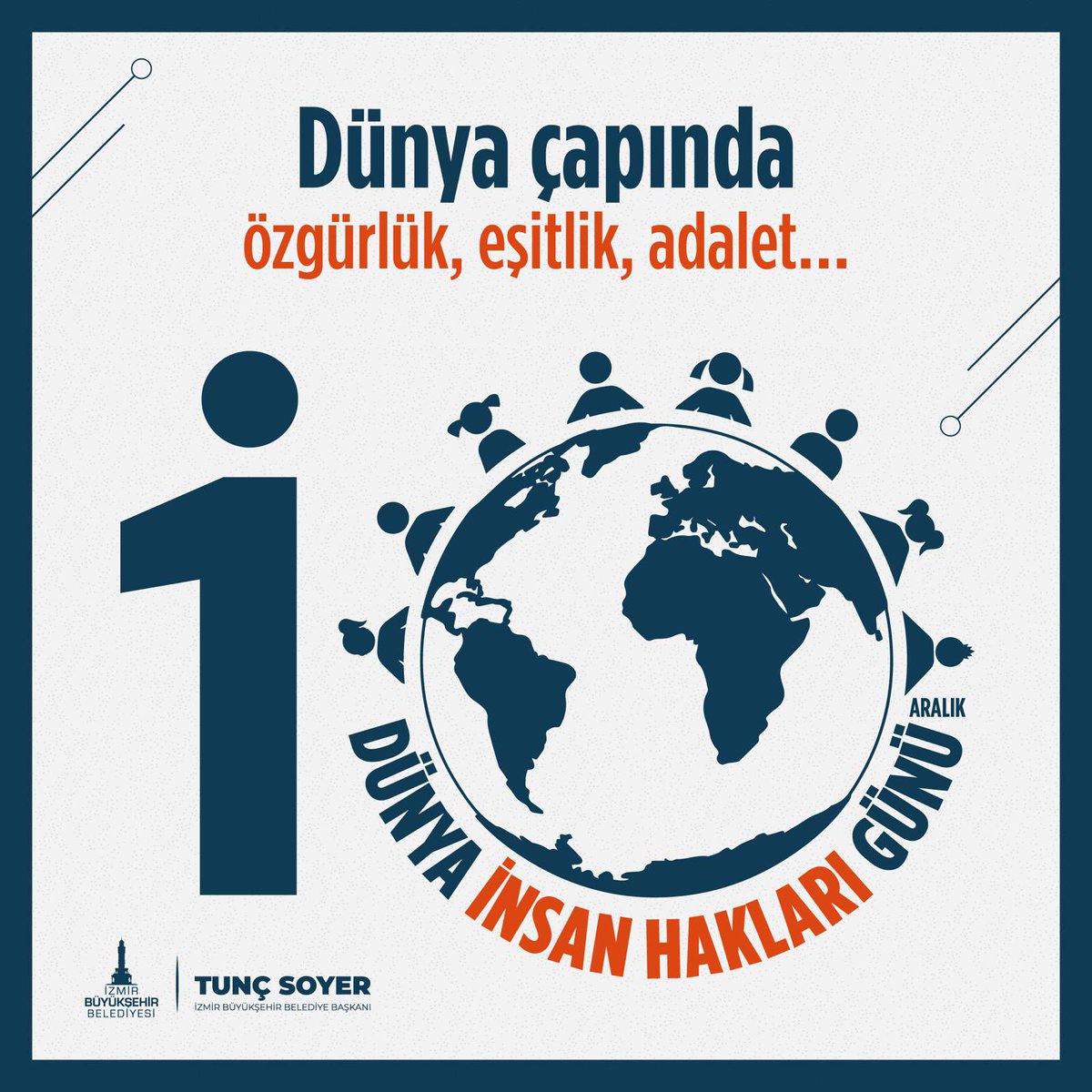 “İnsan hakları uygar yaşamın temelidir. Güvencesi, demokrasidir.”

10 Aralık Dünya İnsan Hakları Günü’nde, herkese, varlığı demokrasiyle mümkün olan;  barış, adalet ve huzur diliyorum.