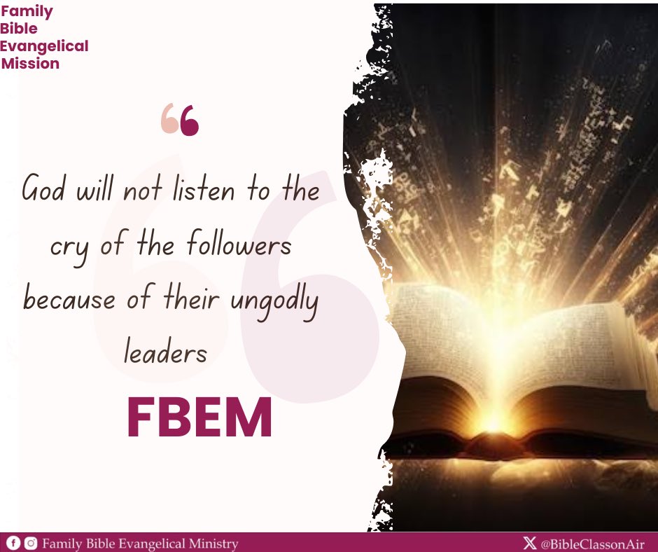 BibleClassOnAir's tweet photo. Remember!
Ungodly Church Leaders are Dangerous!
Don’t forget to make it a date with us at 11:45am today… 
Let’s learn from the word of God together 🤗
#BibleBuild #biblestudy #biblehardtalk https://t.co/8WHHgtGrP5