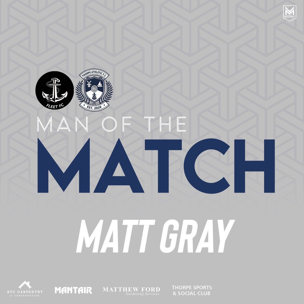 AthleticThorpe's tweet photo. HATTY GRAY STRIKES AGAIN!!🏆

With a high number of absentees yesterday, every single player left it all out there and put in a performance to be proud of.

Delighted to get through to the last 16 and all the best to @fc_fleet for the remainder of their Season.

UTTA 🩵🦂 https://t.co/iP2Wqtyd4b