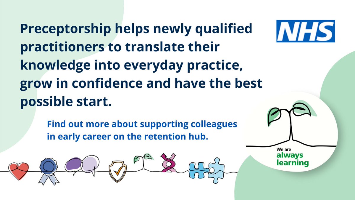 Preceptorship provides structured support to help newly qualified nurses and midwives build their confidence early in their career. 

You can find national resources to support NHS organisations with preceptorship on the Retention Hub.

👉 england.nhs.uk/looking-after-…