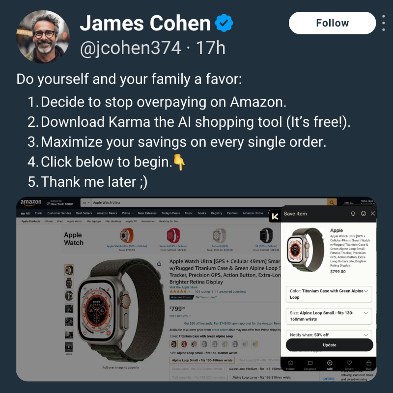 karma_shopping's tweet photo. This Amazon shopping hack is like Prime Day on steroids!