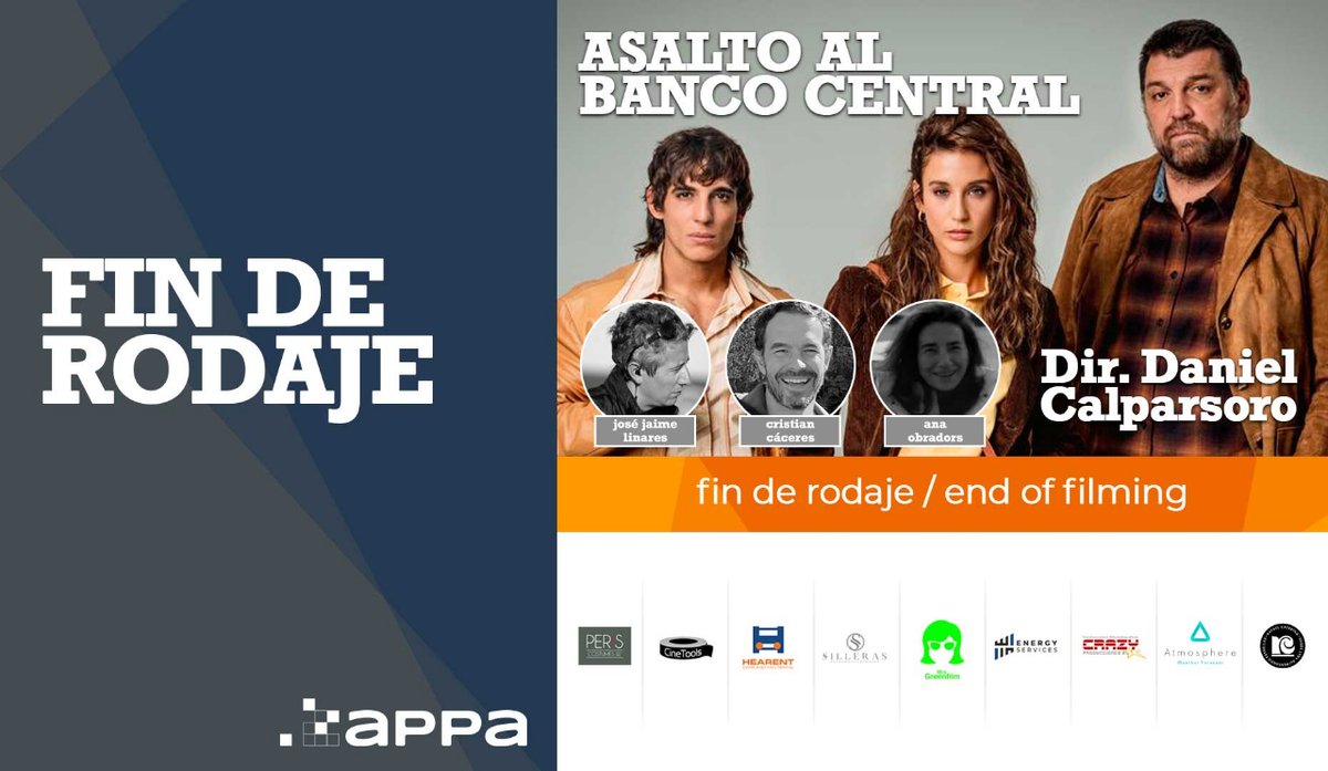 🔊Finaliza el rodaje de la miniserie “Asalto al Banco Central”, dirigida por Daniel Calparsoro