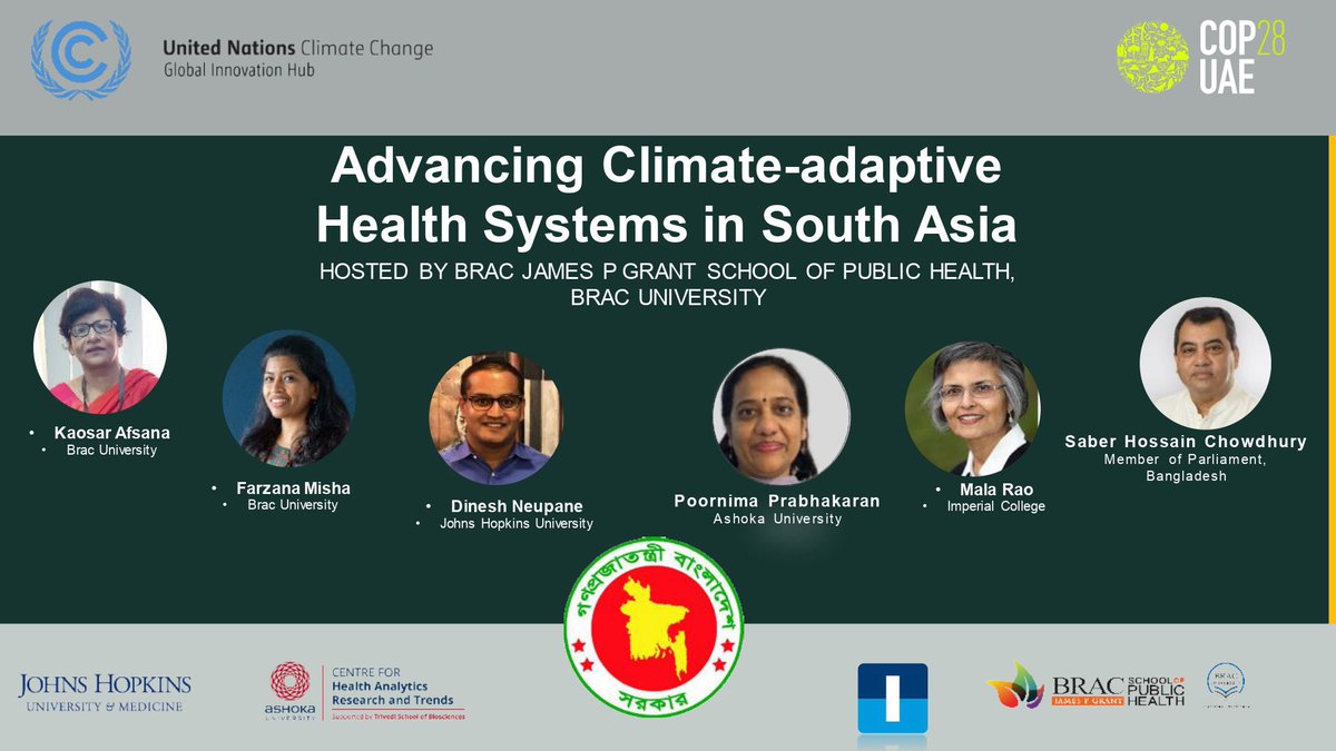 Poornima Prabhakaran (@drpoornimap) on Twitter photo Delighted to join this panel today at #COP28 . We will discuss progress in SDGs, NDCs for climate and health and challenges for strengthening climate adaptive health systems in South Asia . <a href="/Dines2021/">Dinesh</a> <a href="/saberhc/">Saber H Chowdhury | เฆธเฆพเฆฌเงเฆฐ เฆนเงเฆธเงเฆจ เฆเงเฆงเงเฆฐเง</a> <a href="/RaoMala/">Mala Rao</a> <a href="/GCHAlliance/">Global Climate and Health Alliance</a> <a href="/INDIACCDC/">Centre for Chronic Disease Control</a> <a href="/CHART_TSB/">Ashoka TSB CHART</a> <a href="/NPCCHH/">National Prog. on Climate Change & Human Health</a> @ADBHealth Delighted to join this panel today at #COP28 . We will discuss progress in SDGs, NDCs for climate and health and challenges for strengthening climate adaptive health systems in South Asia . <a href="/Dines2021/">Dinesh</a> <a href="/saberhc/">Saber H Chowdhury | เฆธเฆพเฆฌเงเฆฐ เฆนเงเฆธเงเฆจ เฆเงเฆงเงเฆฐเง</a> <a href="/RaoMala/">Mala Rao</a> <a href="/GCHAlliance/">Global Climate and Health Alliance</a> <a href="/INDIACCDC/">Centre for Chronic Disease Control</a> <a href="/CHART_TSB/">Ashoka TSB CHART</a> <a href="/NPCCHH/">National Prog. on Climate Change & Human Health</a> @ADBHealth