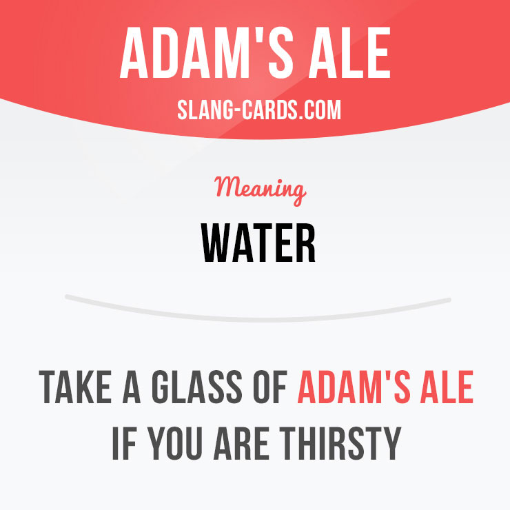 Adam's ale = water.
⠀
Example: We have no beer or wine, but I can offer you some Adam's ale
⠀
Example: Cold beer is great on a hot summer's day, but if you are truly thirsty, nothing will do but Adam's ale
⠀
Learn slang in our app - onelink.to/ewf6kr
⠀
#slang #adamsale