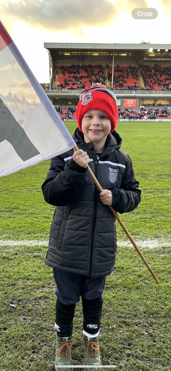 GtfcCo's tweet photo. GTFC V Crewe Alexandra 

A big thank you to our flag bearers today who did a fantastic job!

George
Emily
Mia
Henry
Freddie
Henry

If you’d like to be a flag bearer for the last home game of 2023 or know someone who would please email hayley@marinerstrust.co.uk https://t.co/CdarSUZknX
