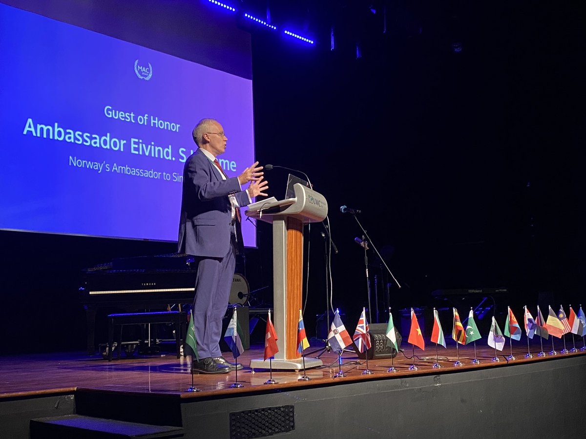 GretchenDePoint's tweet photo. A few weeks ago at #UWCSEA the inaugural Model Arctic Council (MAC) in the Eastern Hemisphere was a h
success! Thanks to the Ambassador of Norway to Singapore, Mr. Eivind S. Homme for opening where our students showcased leadership in sustainability and exemplified UWC's mission. https://t.co/n0C5kTwp8K
