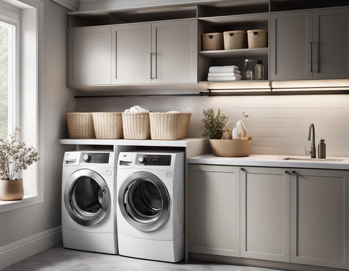 Decor8AI's tweet image. Laundry Room styled with Modern design on buff.ly/3E0JkSk. #InteriorDesign #HomeDecor #Decor8ai #Architecture buff.ly/3PNS3xT