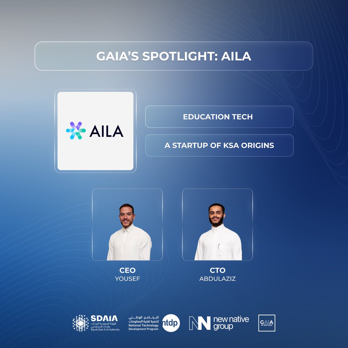 Meet the game-changers at Gaia AI Accelerator First cohort! 💡

AILA 📚✍️ is not just another EduTech platform — it's a #GenerativeAI powered breakthrough: a personalized, curriculum-aligned experience for daily, transformative education. Seamlessly accessible for both students