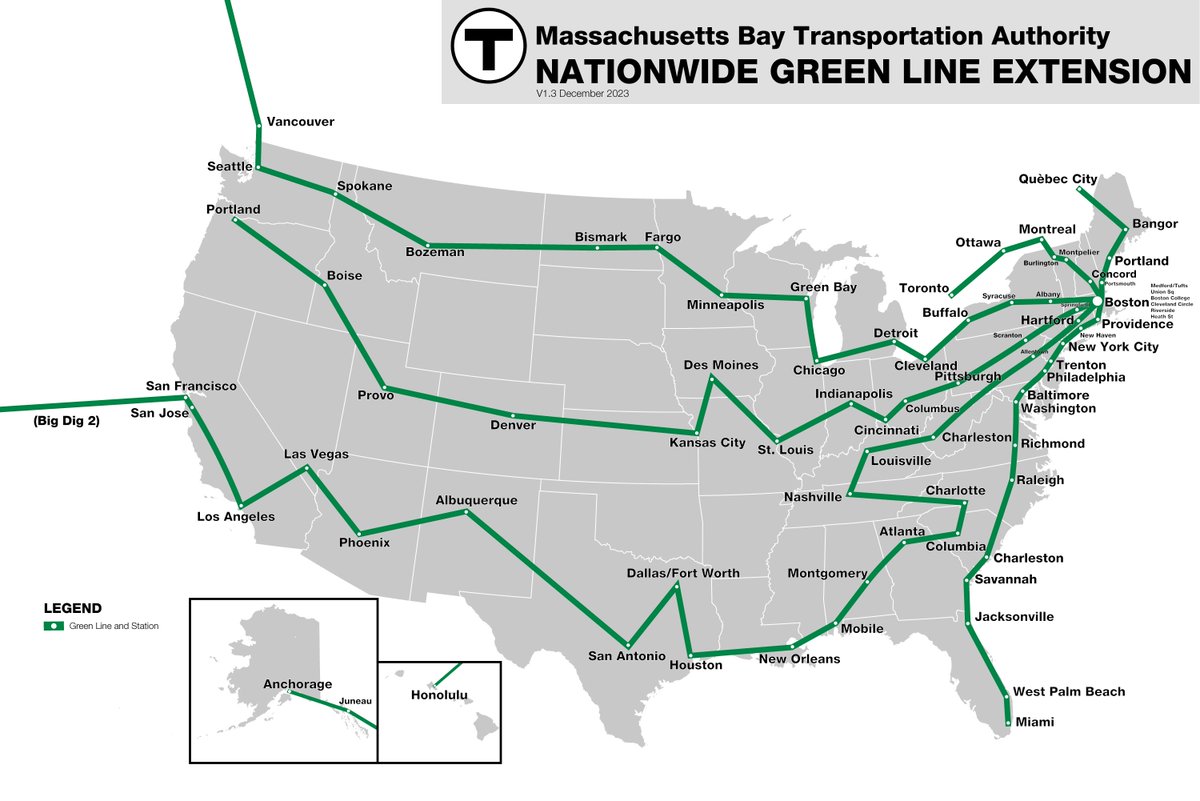 My proposal for America's high-speed rail network: Simply extend the Green Line further
