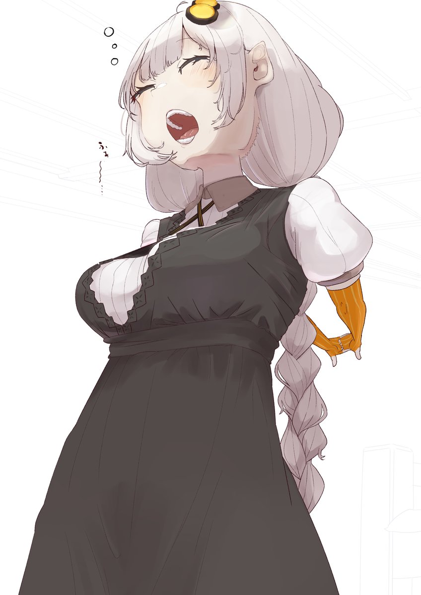 伸びをするあかりちゃん 