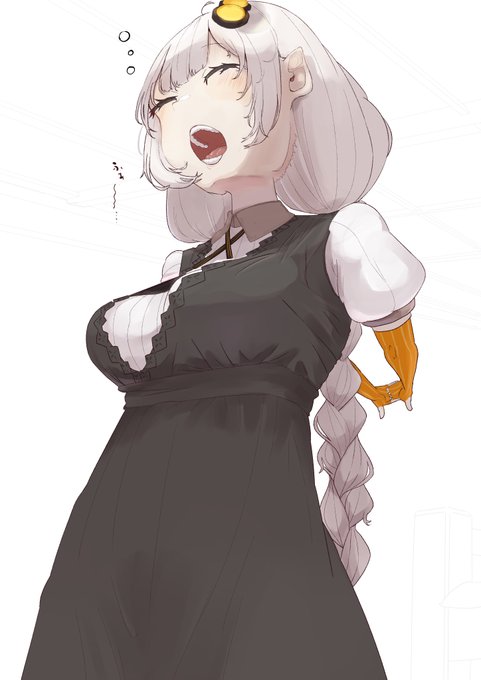 伸びをするあかりちゃん 