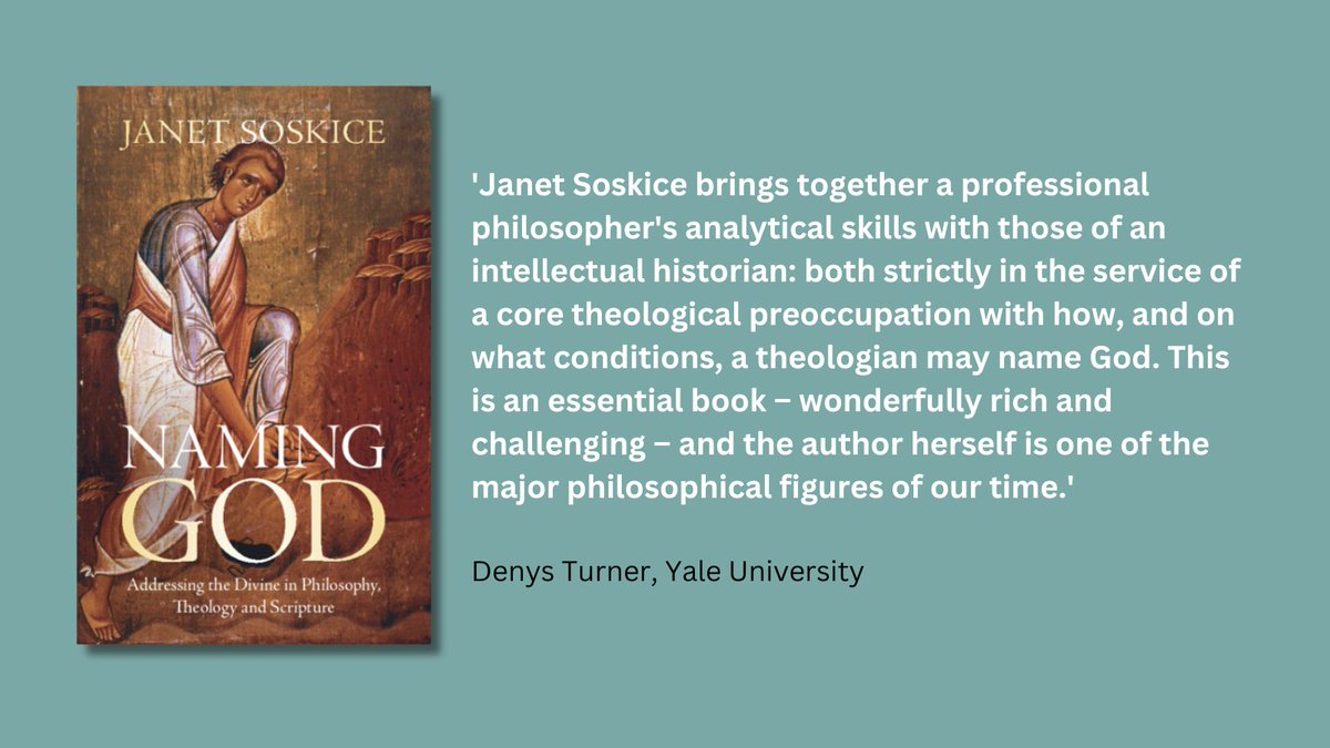 CUPBookshop's tweet photo. Naming God - Addressing the Divine in Philosophy, Theology and Scripture, by Janet Soskice,
@CamDivinity @JesusCollegeCam https://t.co/87mQAlT3qQ https://t.co/RCesOwLLbx