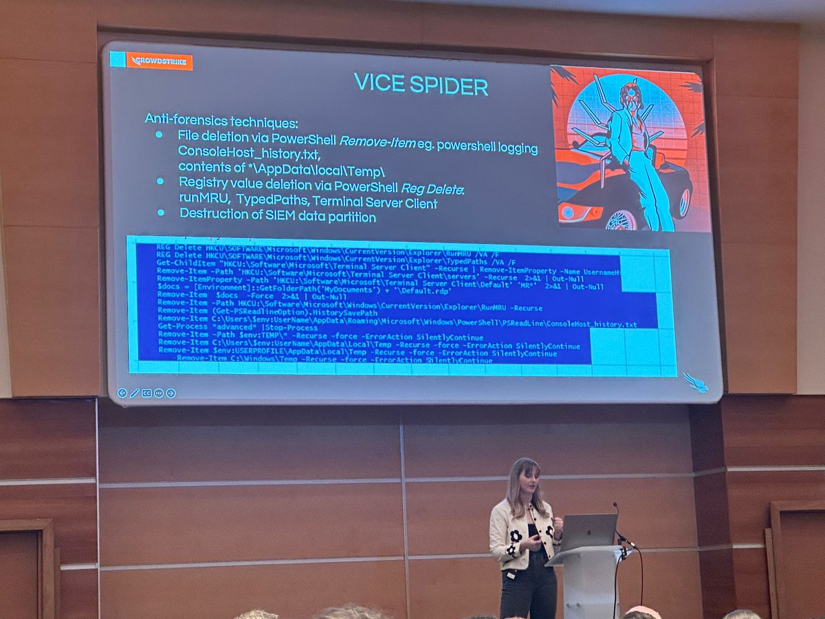 Great talk and delivery by <a href="/hela_luc/">hela</a> on "Anti-forensics techniques used by Threat Actors in the Wild" #bsideslondon