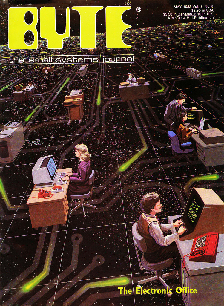 We're loving these archive covers from Byte Magazine, a magazine capturing the early history of computers 🖥️ Created by American publisher Wayne Green, Byte was popular for its front covers which were often emblematic of the technological trends and advancements of the time.